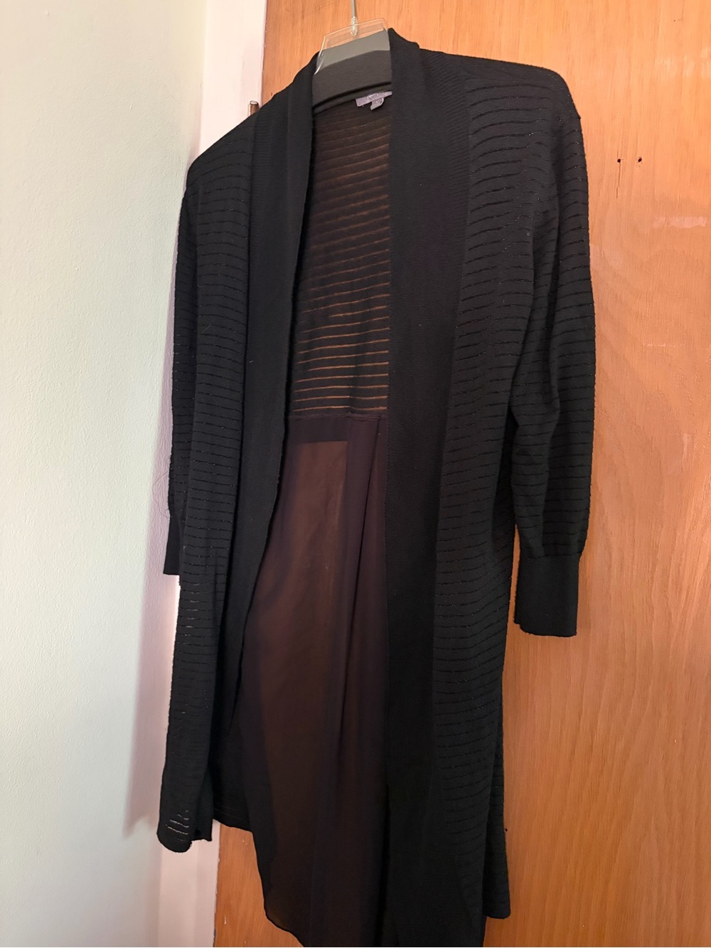 Neiman Marcus Black Cardigan with Gold Stripes